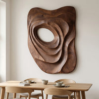 Nested Spiral Walnut Wall Relief with Open Center, view 10 — view 10