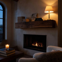 Solid Wood Floating Fireplace Mantel Shelf Cozy Living Room, view 10