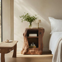 Solid Wood Nightstand Handcrafted Side Cabinet Bedroom, view 10