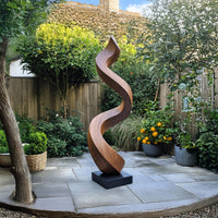 Solid Wood Sculpture Wall Art Mid Century Abstract Garden Feature, view 10