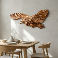 Diving Eagle Wall Sculpture in Pale Honey Hardwood, view 10 — view 10