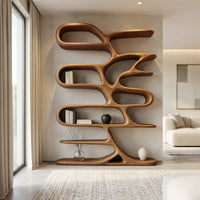 Hand-Carved Looping Bookshelf in Solid Walnut, view 10