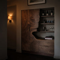 Solid Wood Bar Cabinet With Wine Storage Dining Room, view 10