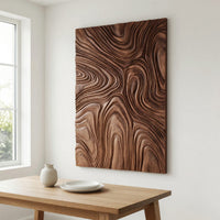 Chisel-Cut Contour Lines, Dark Walnut Relief Panel, view 10 — view 10
