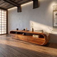 Capsule-Shaped TV Console for a Quiet Media Room, view 10