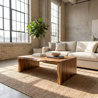 Minimalist Wood Coffee Table For High Ceiling Room, view 10