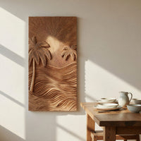 Palm Meridian Sunburst Carved Wall Relief Panel, view 10 — view 10