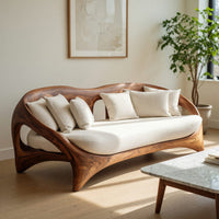Solid Wood Sofa Curved Living Room, II, view 10