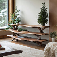 Three-Tier TV Console for an Open Living Room Wall, view 10
