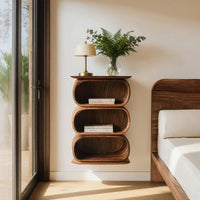 Solid Wood Nightstand Sculptural Bedroom Living Room, view 10