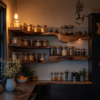 Solid Wood Spice Rack Farmhouse Organizer Entryway Storage, view 10