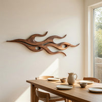 Twin Flame Walnut Wall Art Panel, Slim Silhouette, view 10 — view 10