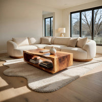 Hollow Box Coffee Table with a Live Edge Front Rim, view 10
