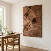 Layered Ridge Lines in Oak, a Carved Wall Panel, view 10 — view 10