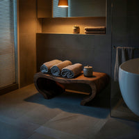Solid Wood Teak Shower Bench Spa Decor Bathroom, view 10