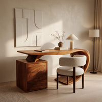 Scrollform Desk, Hand-Shaped from Solid Walnut, view 10