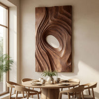 Deep-Relief Spiral Wall Panel in Walnut, Made to Order, view 10 — view 10