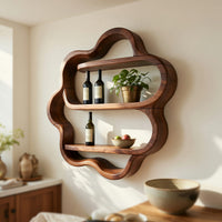 Solid Wood Wine Rack Minimalist Display Shelf Kitchen Dining, view 10