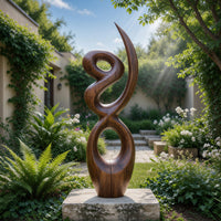 Solid Wood Sculpture Wall Art Handcrafted Abstract Living Room, view 10