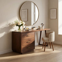 Solid Wood Dressing Table Makeup Vanity Desk Studio Apartment Beauty Space, view 10