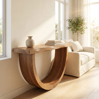 Artistic Wood Console Table For Gallery Interior, view 10