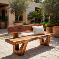 Solid Wood Outdoor Garden Bench Exterior Seating, view 10