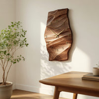 Solid Wood Clock Natural Grain Art Wall Living Room, view 10