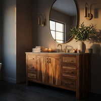 Solid Wood Bathroom Vanity Rustic, view 10