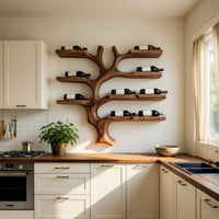 Solid Wood Wine Rack Wall Mounted Branch Holder Kitchen, view 10