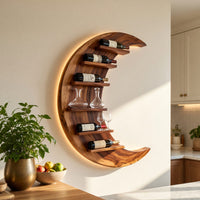 Solid Wood Wine Rack Minimalist Compact Holder Small Apartment, view 10