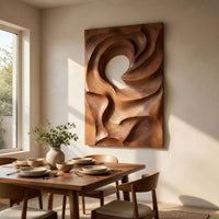 Coiled Dune Walnut Wall Art Panel with Open Center, view 10 — view 10