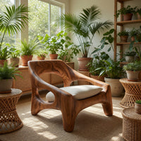 Solid Wood Chair Sculptural Outdoor Porch, view 10
