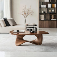 Sculpted Figure-Eight Coffee Table in Solid Hardwood, view 10