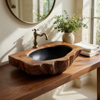 Solid Wood Sink Vanity Mid Century Wall Mounted Bathroom Unique Bathroom, view 10