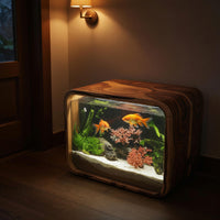 Solid Wood Aquarium Stand Nightstand With Storage Bedroom Living Room Display, view 10
