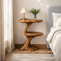 Solid Wood Nightstand Handcrafted Organic Branch Design Bedroom, view 10