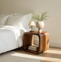 Solid Wood Nightstand Scandinavian Bedroom, view 10