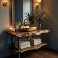 Solid Wood Bathroom Vanity Rustic Functional, view 10