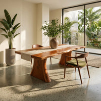 Mid Century Thick Top Dining Table For Contemporary Dining, view 10