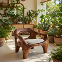 Solid Wood Chair Sculptural Natural Accent Living Space, view 10