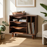 Solid Wood Record Player Stand Minimalist Audio Console Entertainment Interior Area, view 10