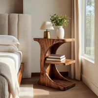 Solid Wood Nightstand With Storage Levels Bedroom, view 10