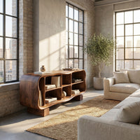 Mid-Century Rounded Tv Stand For Great Room Interior, view 10