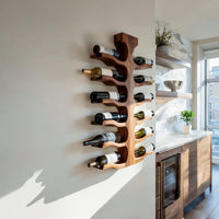 Solid Wood Wine Rack Wall Mounted Bar Storage, view 10