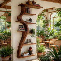 Solid Wood Wall Mounted Shelf Tree With Branches Living Room, view 10