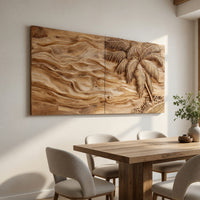 Palm and Dune Diptych, Two-Panel Carved Wood Wall Art, view 10 — view 10