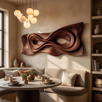 Looping Current Wall Relief, Hand Carved in Walnut, view 10 — view 10