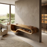 Ribbonline Floating TV Console in Sculpted Walnut, view 10