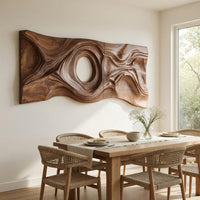 Tidal Eye Walnut Wall Sculpture Diptych Panel, view 10 — view 10