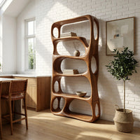 Five-Tier Bookshelf with Looped Oval Cutouts, view 10
